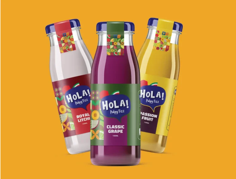 Hola pulpy Fizz packaging design by Best graphic designer in Dubai