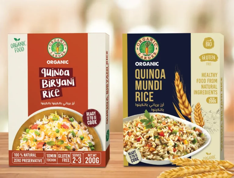 organic Quinac rice packaging design by Freelance graphic designer in Dubai