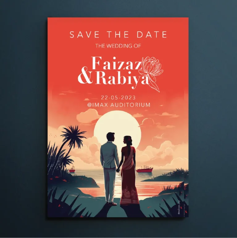 Save the date poster Design by freelance graphic designer in dubai